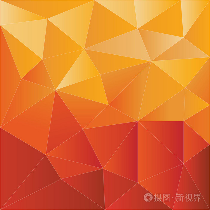 多边形抽象背景红色和黄色
