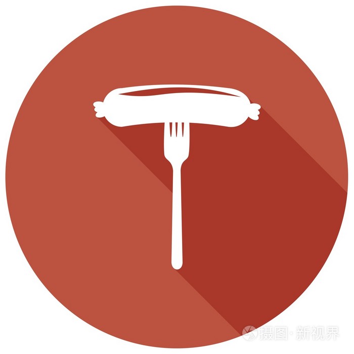 香肠上叉,食物图标插画-正版商用图片0d5aas-摄图新视界