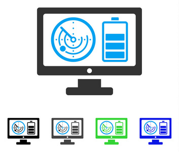雷达电池控制显示器平面图标
