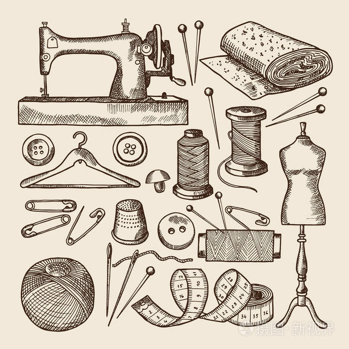 缝纫机怎么画古代图片