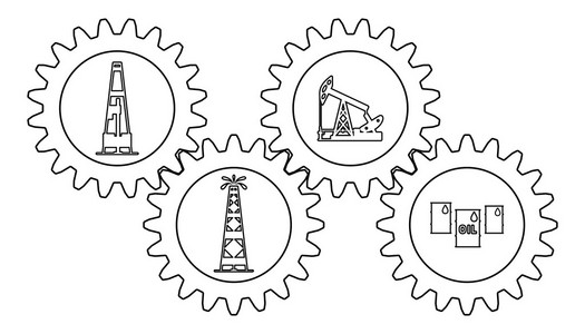 设置在轮廓上的石油工业齿轮
