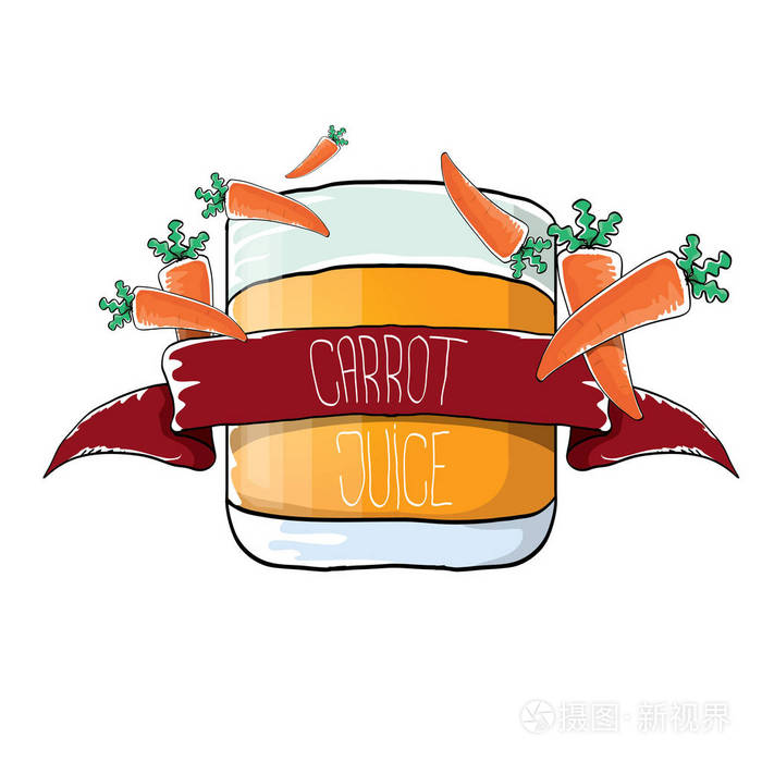 向量杯胡萝卜汁和新鲜胡萝卜