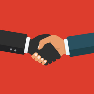 握手，商业伙伴关系。成功交易的象征