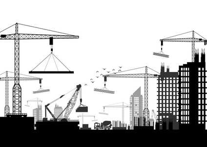 剪影劳动工作建设图片