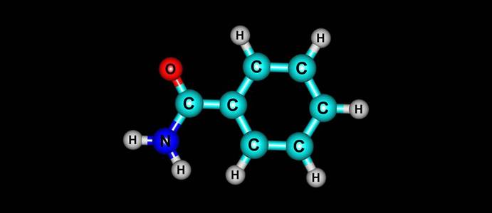 苯甲酰胺分子结构上黑色孤立