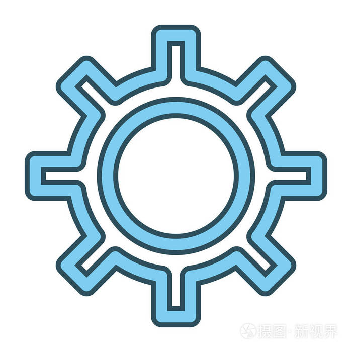 齿轮机械件图标矢量图平面设计插画-正版商用图片0d64ro-摄图新视界