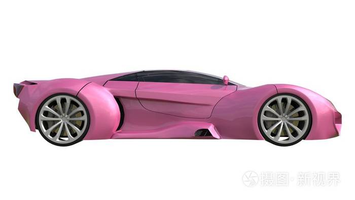 概念的粉红色赛车.3d 图