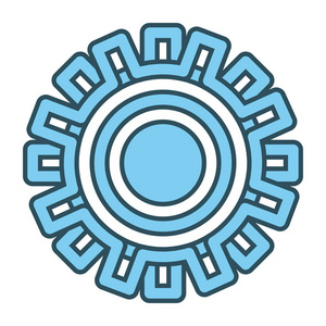 齿轮机械件图标矢量图平面设计