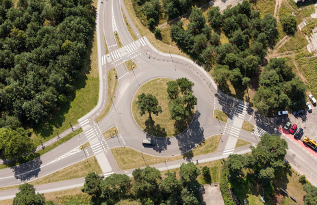 鸟瞰图的迂回道路