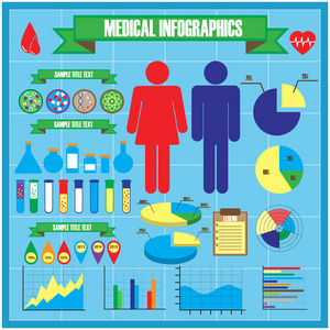 医疗和健康图标信息元素。 矢量插图