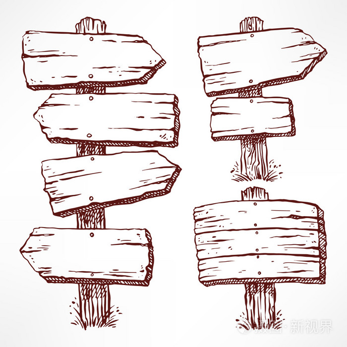 木制素描广告牌插画-正版商用图片0d6q8s-摄图新视界