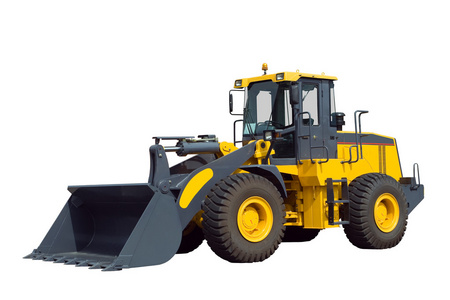 农经推土机,白色上孤立照片