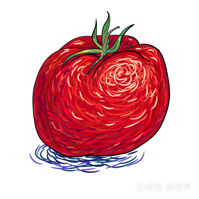 美丽的红番茄蔬菜抽象艺术