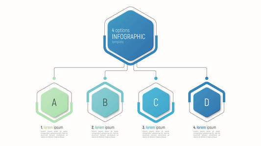 Iinfographic 用于数据可视化的模板。4 个选项