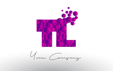 紫色泡沫质地 Tl T L 点字母徽标