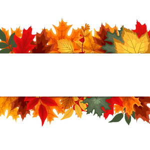 与下降的秋天树叶抽象矢量图背景