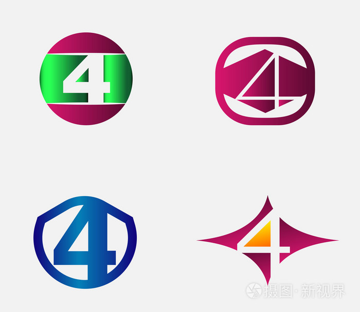 4字母字体数字摘要标志符号图标图形矢量