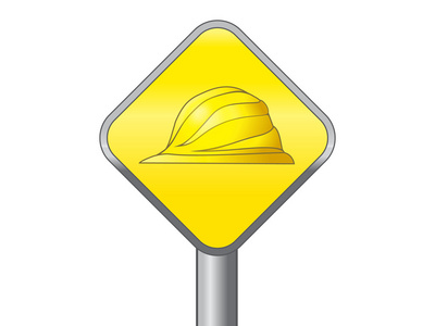 黄色安全帽安全标志