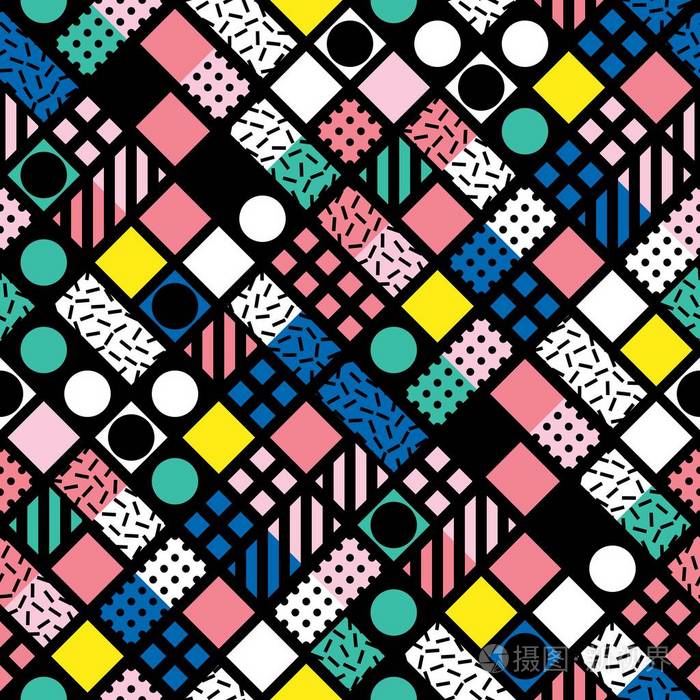装饰的几何形状平铺多色的不规则图案抽象的彩色背景艺术装饰装饰格子