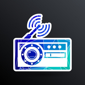 音乐最喜欢徽标无线电台图标矢量符号 fm 天线照片