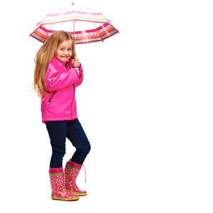 站在伞的女孩