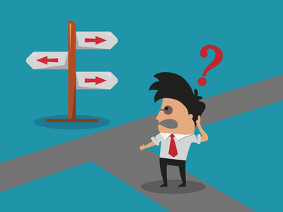 商人怀疑在十字路口照片