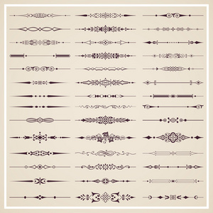 形状插图小黄鸭优雅的边界分隔符页码和段落分隔符装饰框和边框设置矢