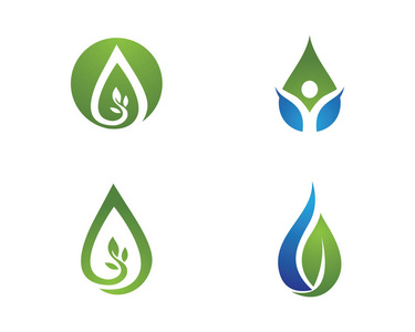 科技水滴水滴 logo 模板矢量插图设计照片