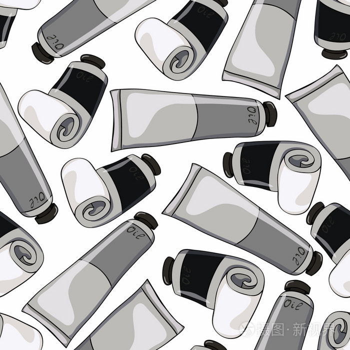 用油画颜料管无缝背景插画-正版商用图片0d7zph-摄图新视界