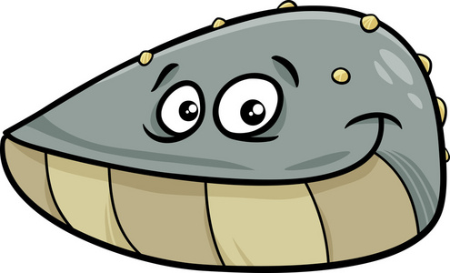 贻贝软体动物卡通插图图片