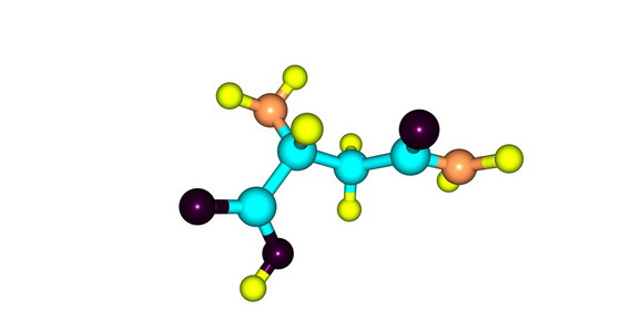 天冬酰胺分子上白色孤立