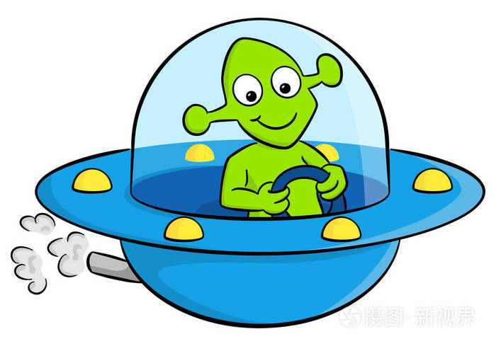 飞行的飞船的外星人