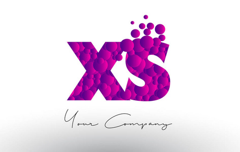 xs x s 点紫色泡沫质地字母徽标照片