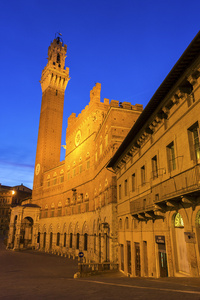 意大利锡耶纳的广场和坎波在意大利上