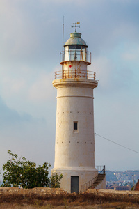 在塞浦路斯帕福斯的历史性灯塔