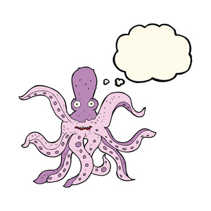 与思想泡泡卡通巨型章鱼