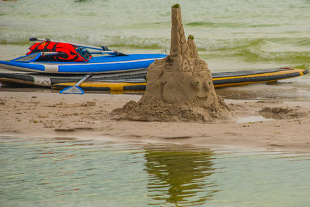 雕塑的沙子。长滩岛。菲律宾