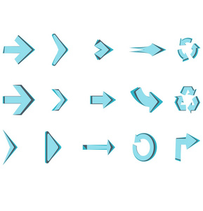 箭头矢量图标设置的圆形标志设计创意孤立的符号
