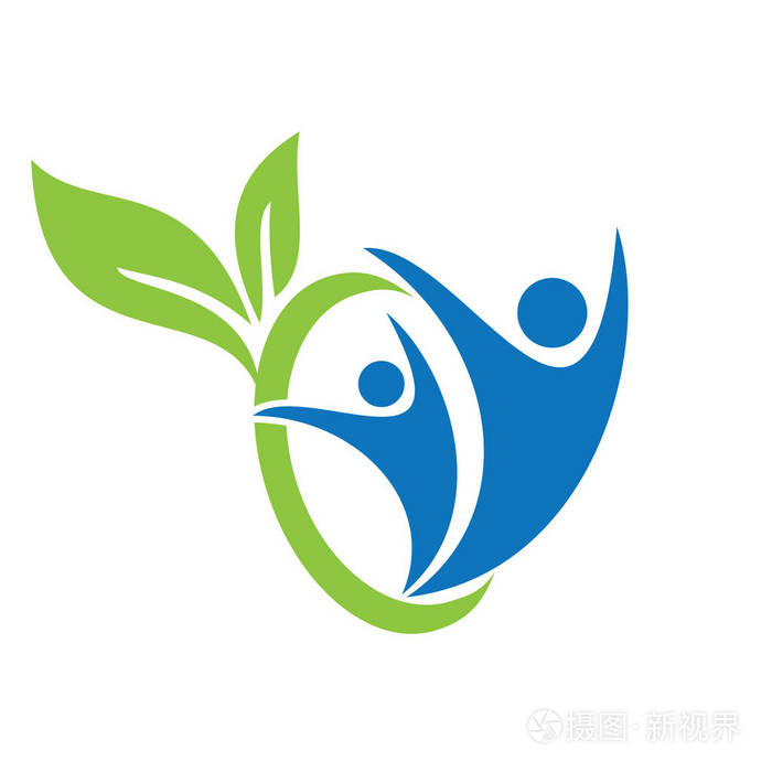 快乐的人类健康和医疗标志