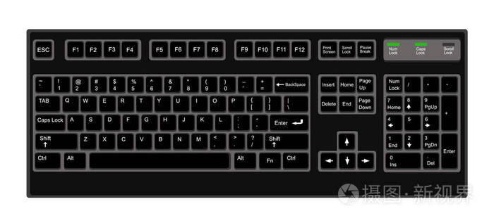 键盘矢量图计算机现代背景分离键盘