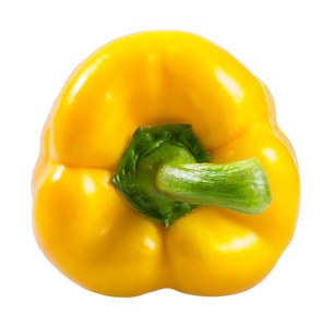 新鲜的蔬菜，在白色背景上的黄椒