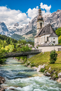 拉姆绍山村庄，Berchtesgadener 土地，巴伐利亚德国