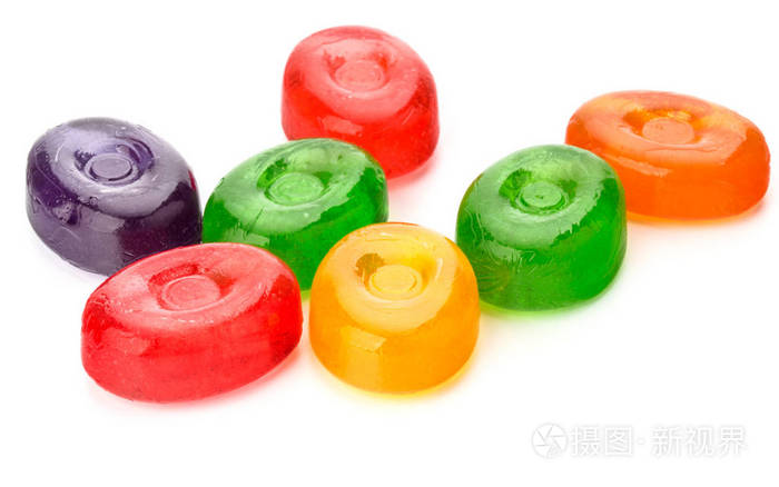 五颜六色的水果硬糖糖果