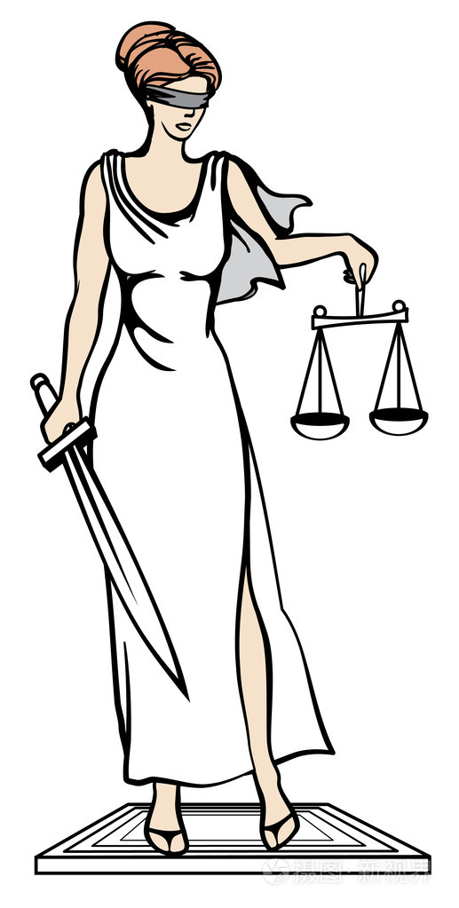 插画 忒弥斯-正义的女神.矢量图.femida.