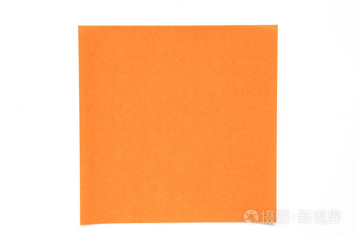 用于装饰或设计元素的白色背景上的橙色颜色纸页