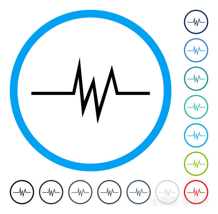 脉冲信号圆形的矢量图标