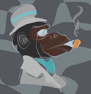 吸烟大猩猩图片