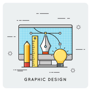 平面设计 绘图 工程。细线概念