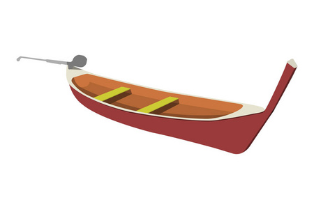 独木舟平面图标和标志.卡通矢量图照片