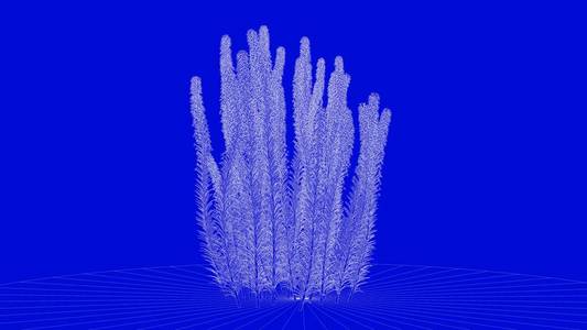 3d 渲染的蓝色背景上的白色概述树